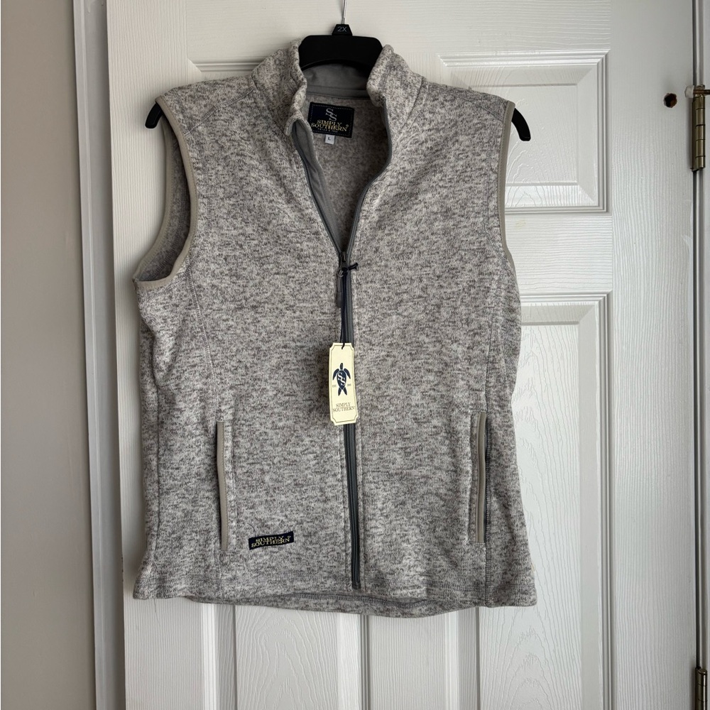 Simply Southern Light Gray Fleece Vest